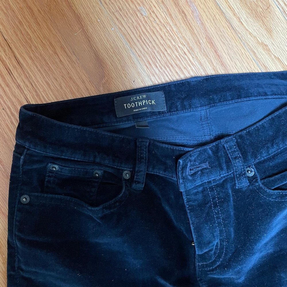 Navy J-Crew Skinny Corduroy Pants